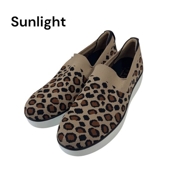 Traq by Alegria Mystic Womens Slip-On Leopard Print Sneakers Shoes Size 41 - Picture 1 of 16